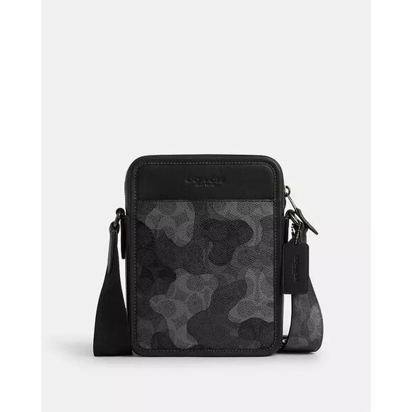 NWT Coach Sullivan Crossbody In Signature Camo Print CAO74 Gunmetal/Grey Multi - Picture 6 of 10